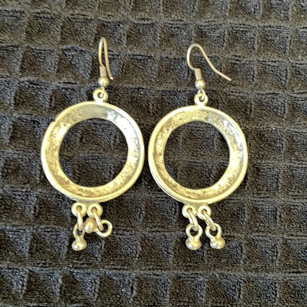 Artisan Pewter Earrings, 2” - Picture 4 of 4